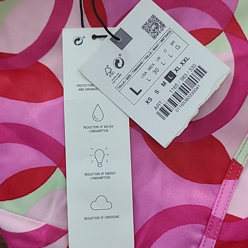 ZARA PRINTED SATIN EFFECT MINI DRESS Large. New - Picture 10 of 11